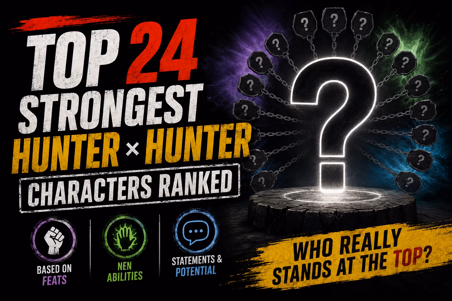 Top 24 Strongest Hunter × Hunter Characters Ranked — Based on Feats, Nen Abilities, Statements & Potential